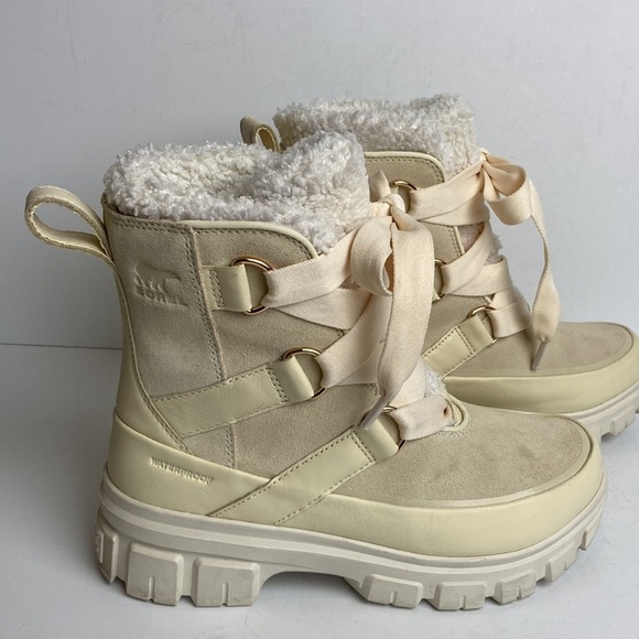 SOREL Tivoli V Resort Waterproof Boot Honey White Chalk Sz 7 Revolve Winter - Picture 10 of 16